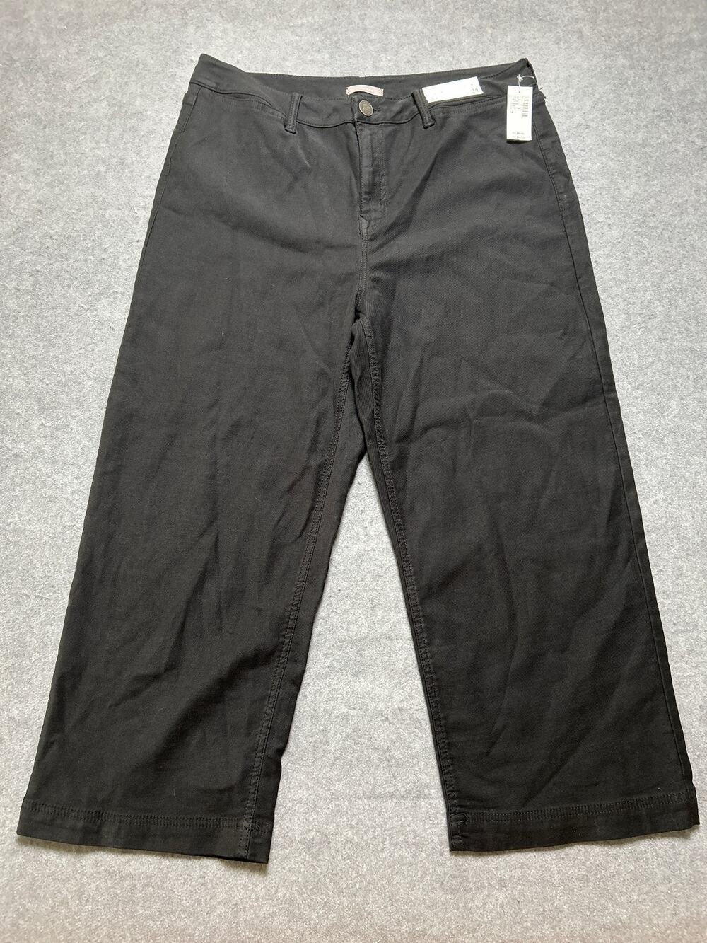 Maurices High Rise Crop Pants Womens Size 14 Black Stretch NWT Casual